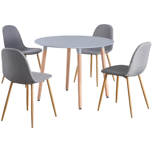 Circular 4 Seat Dining Table and Chair Scandi Round Kitchen Nordic Dinner Set