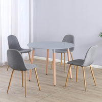 Thumbnail for Circular 4 Seat Dining Table and Chair Scandi Round Kitchen Nordic Dinner Set