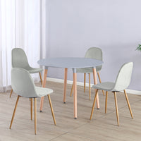 Thumbnail for Circular 4 Seat Dining Table and Chair Scandi Round Kitchen Nordic Dinner Set