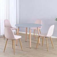 Thumbnail for Circular 4 Seat Dining Table and Chair Scandi Round Kitchen Nordic Dinner Set