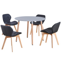 Thumbnail for Round 4 Seat Dining Table and Chair Scandi Circular Kitchen Nordic Dinner Set