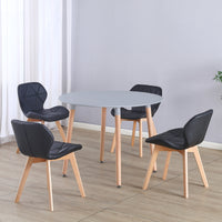 Thumbnail for Round 4 Seat Dining Table and Chair Scandi Circular Kitchen Nordic Dinner Set