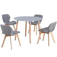 Thumbnail for Round 4 Seat Dining Table and Chair Scandi Circular Kitchen Nordic Dinner Set