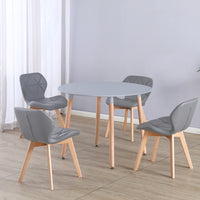 Thumbnail for Round 4 Seat Dining Table and Chair Scandi Circular Kitchen Nordic Dinner Set