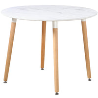 Thumbnail for 100cm Round Dining Table with Solid Beech Wood Legs