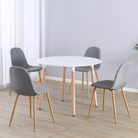 Thumbnail for Circular 4 Seat Dining Table and Chair Scandi Round Kitchen Nordic Dinner Set