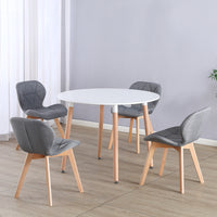 Thumbnail for Round 4 Seat Dining Table and Chair Scandi Circular Kitchen Nordic Dinner Set