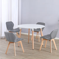 Thumbnail for Round 4 Seat Dining Table and Chair Scandi Circular Kitchen Nordic Dinner Set