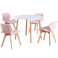 Thumbnail for Round 4 Seat Dining Table and Chair Scandi Circular Kitchen Nordic Dinner Set