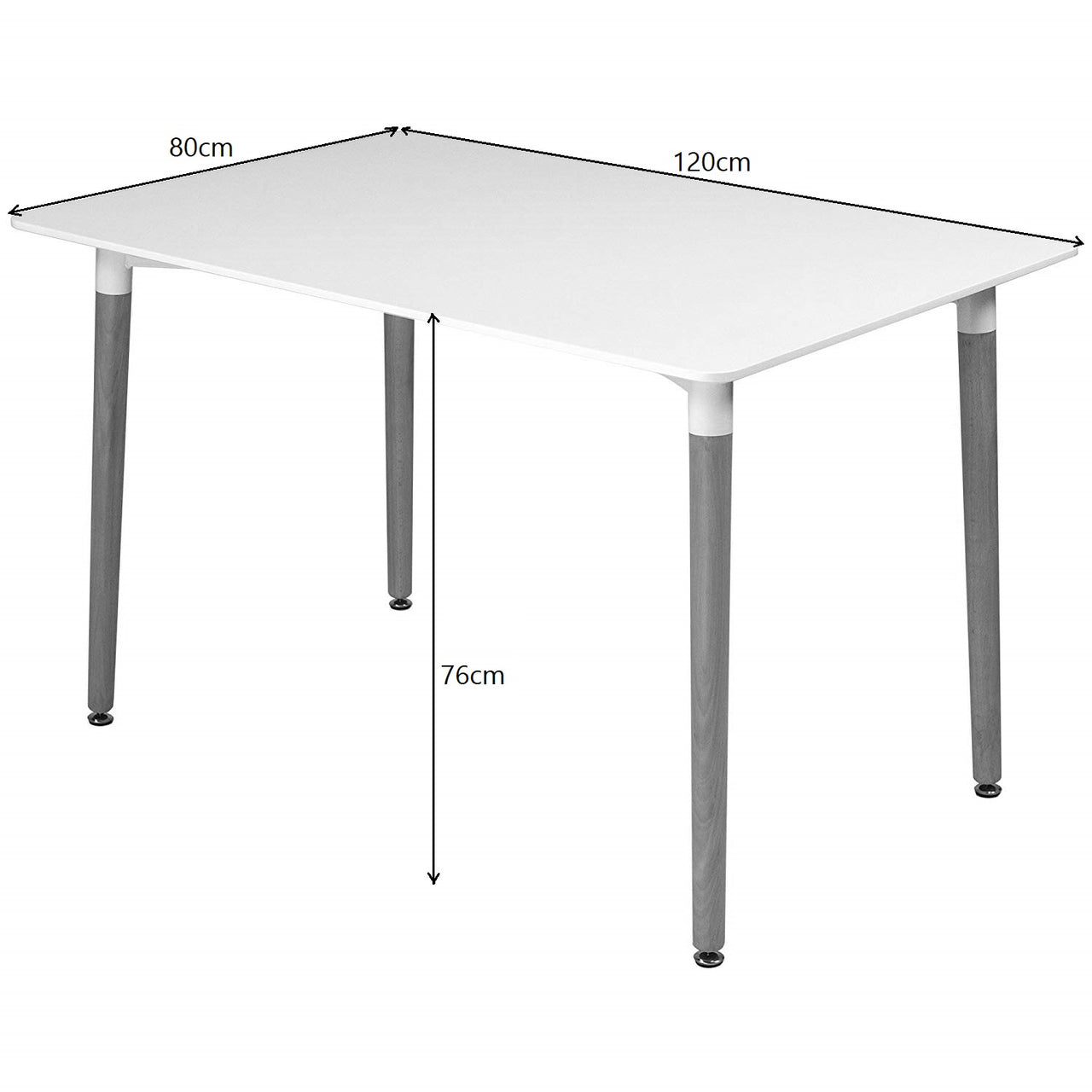 120cm Rectangular Dining Table With Solid Beech Wood Legs