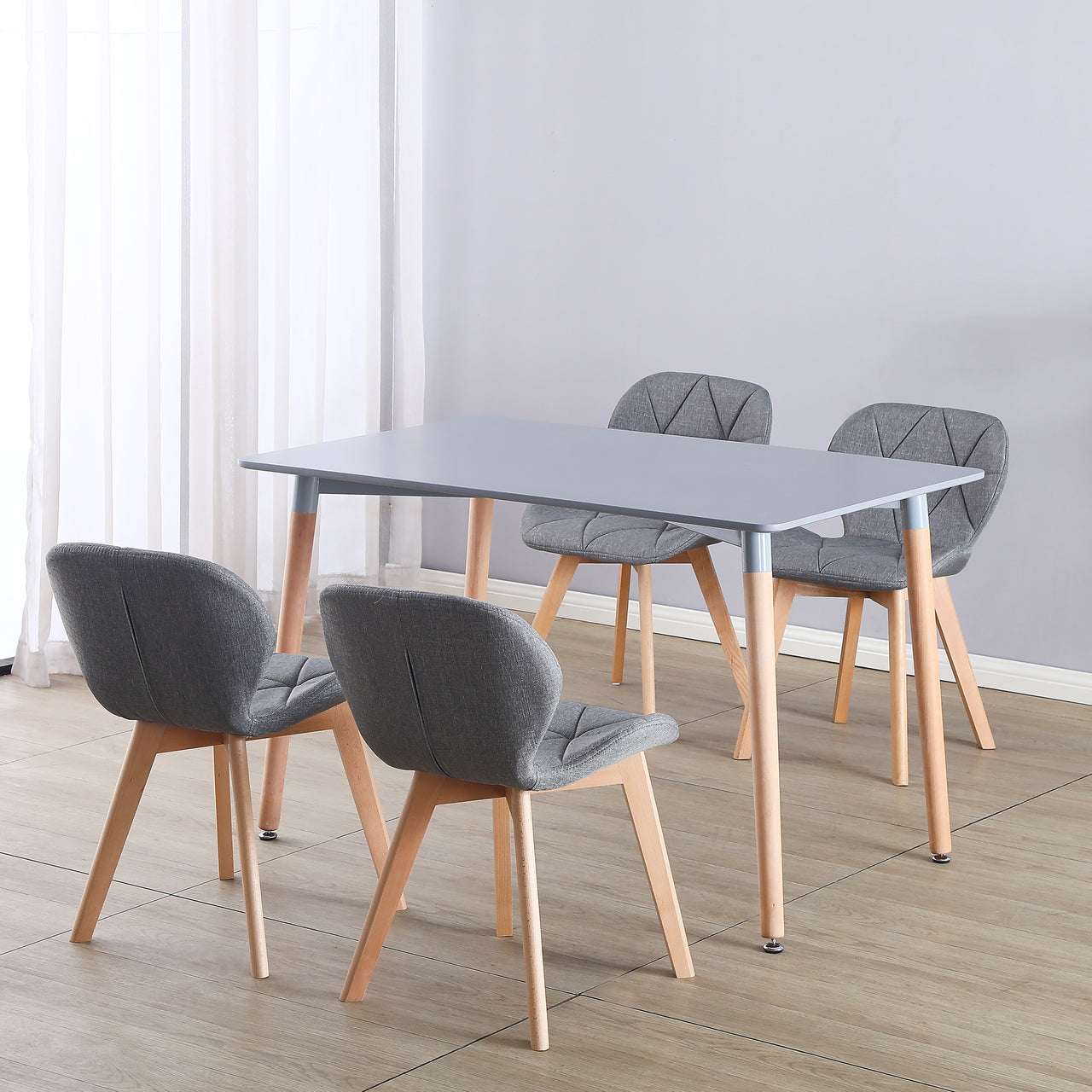 120cm Rectangular Dining Table With Solid Beech Wood Legs