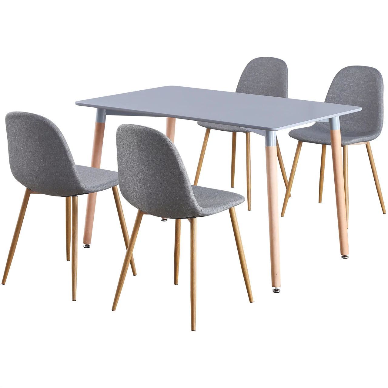 Rectangular 4 Seat Dining Table and Chair Scandi Round Kitchen Nordic Dinner Set