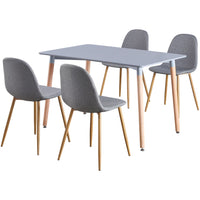 Thumbnail for Rectangular 4 Seat Dining Table and Chair Scandi Round Kitchen Nordic Dinner Set