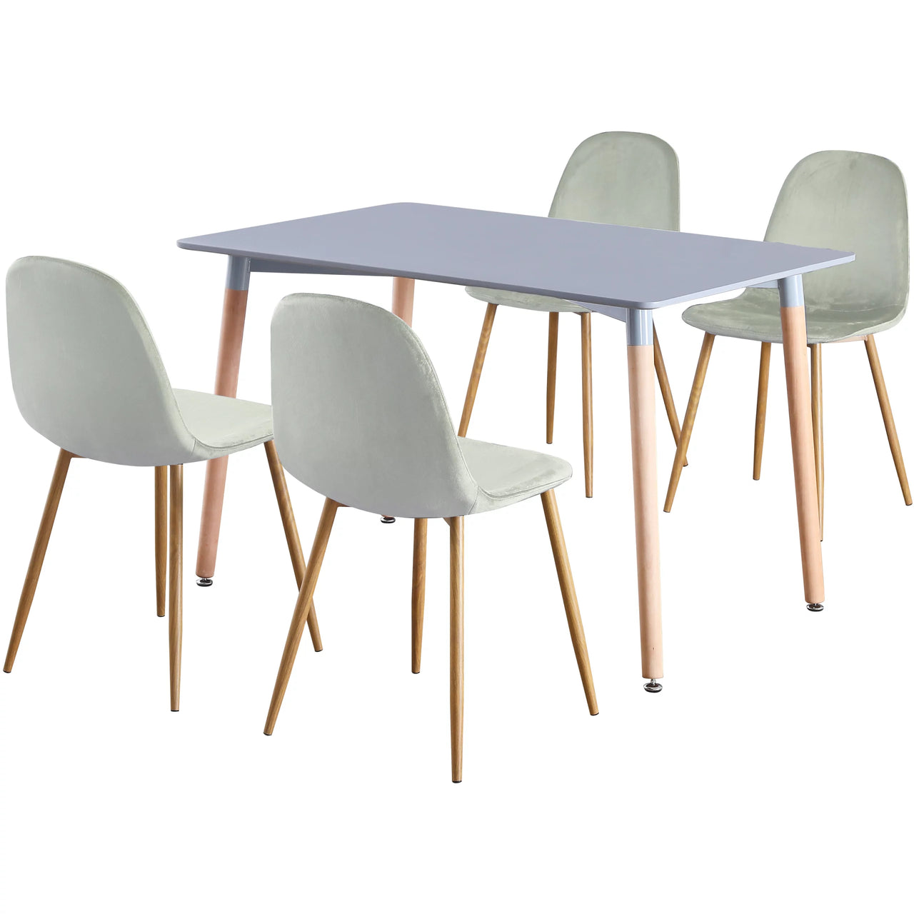 Rectangular 4 Seat Dining Table and Chair Scandi Round Kitchen Nordic Dinner Set