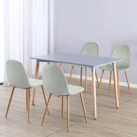 Thumbnail for Rectangular 4 Seat Dining Table and Chair Scandi Round Kitchen Nordic Dinner Set