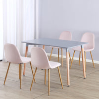 Thumbnail for Rectangular 4 Seat Dining Table and Chair Scandi Round Kitchen Nordic Dinner Set