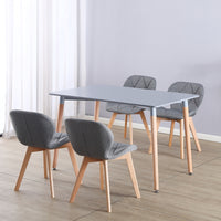 Thumbnail for 4 Seat Dining Table and Chair Scandi Rectangular Kitchen Nordic Dinner Set