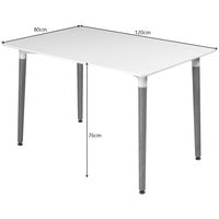 Thumbnail for 4 Seat Dining Table and Chair Scandi Rectangular Kitchen Nordic Dinner Set