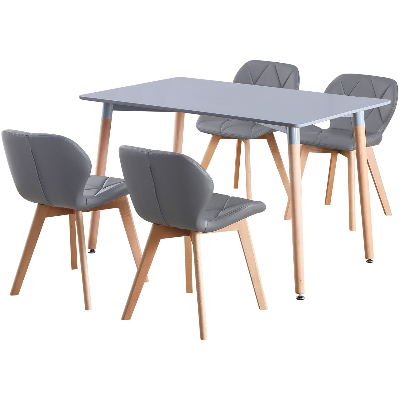 4 Seat Dining Table and Chair Scandi Rectangular Kitchen Nordic Dinner Set