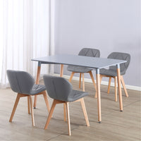 Thumbnail for 4 Seat Dining Table and Chair Scandi Rectangular Kitchen Nordic Dinner Set