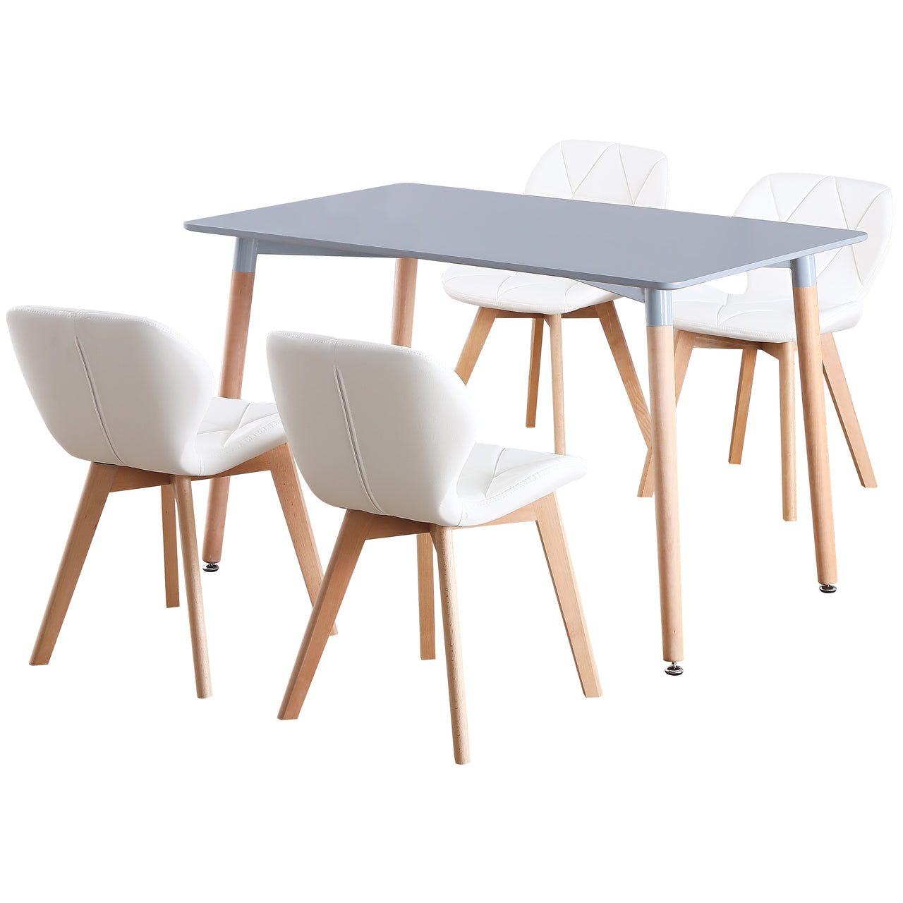 4 Seat Dining Table and Chair Scandi Rectangular Kitchen Nordic Dinner Set