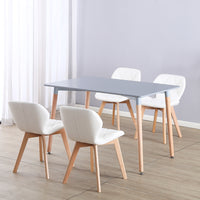 Thumbnail for 4 Seat Dining Table and Chair Scandi Rectangular Kitchen Nordic Dinner Set