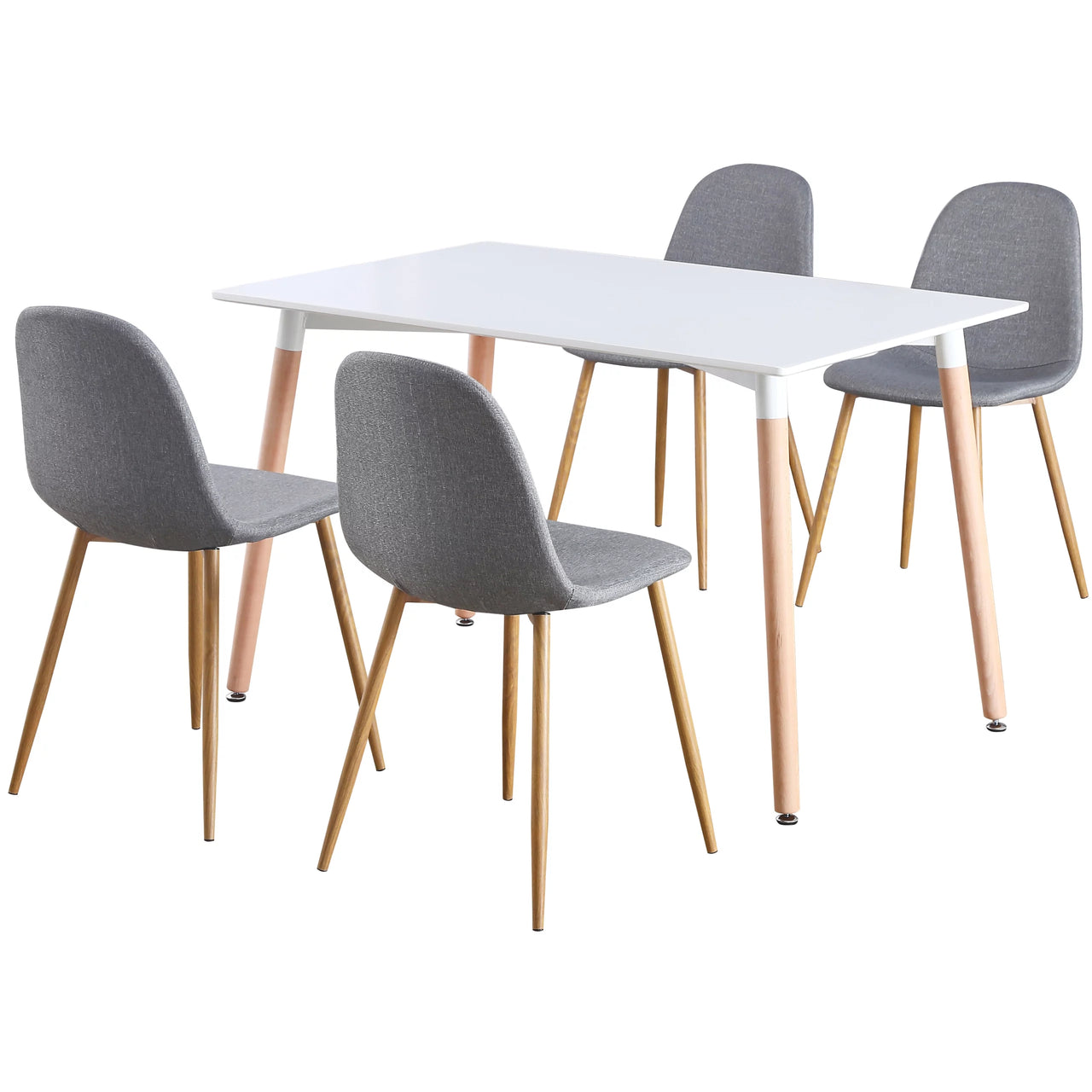 Rectangular 4 Seat Dining Table and Chair Scandi Round Kitchen Nordic Dinner Set