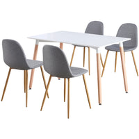 Thumbnail for Rectangular 4 Seat Dining Table and Chair Scandi Round Kitchen Nordic Dinner Set