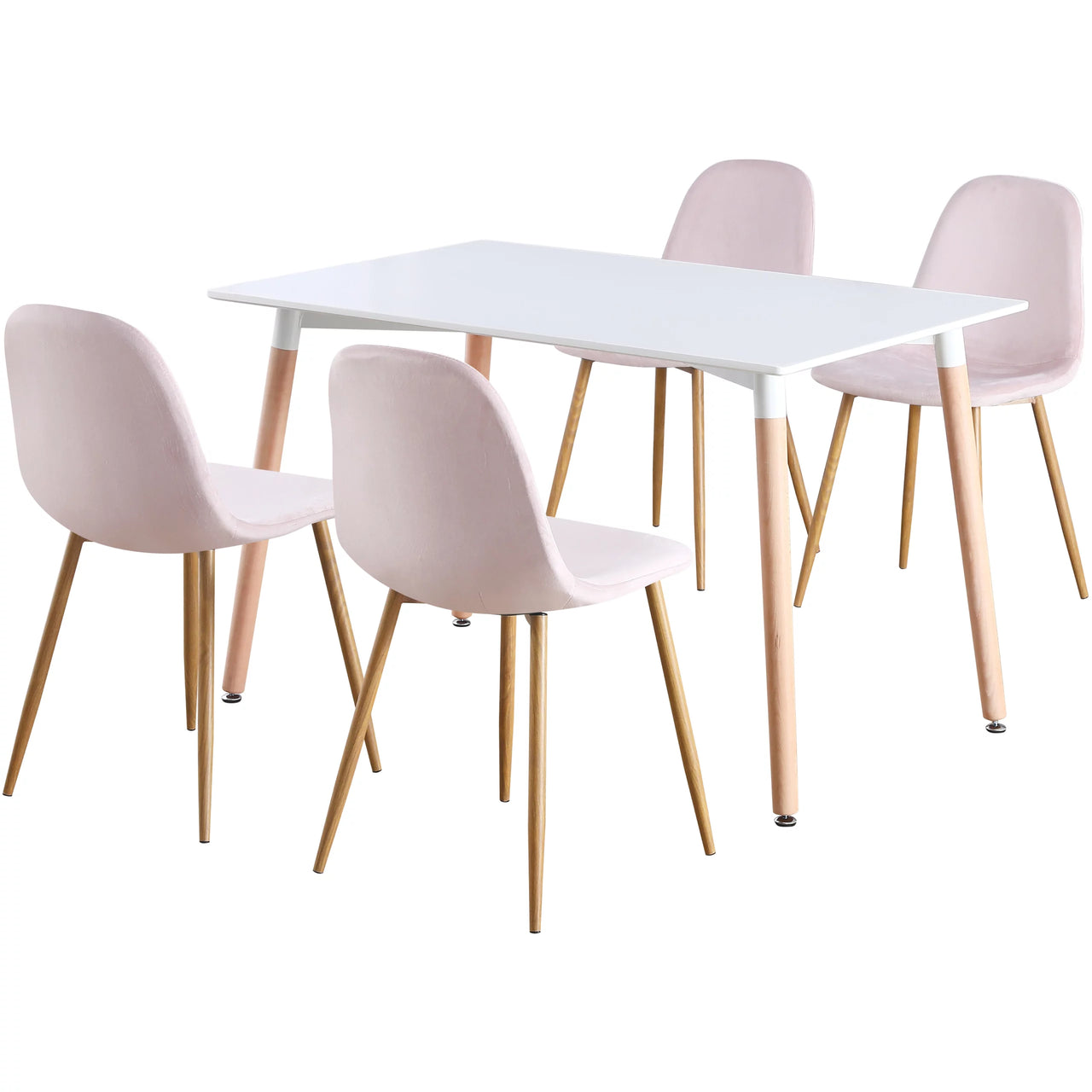 Rectangular 4 Seat Dining Table and Chair Scandi Round Kitchen Nordic Dinner Set