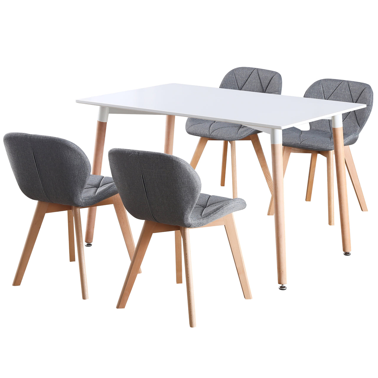 4 Seat Dining Table and Chair Scandi Rectangular Kitchen Nordic Dinner Set