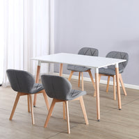 Thumbnail for 4 Seat Dining Table and Chair Scandi Rectangular Kitchen Nordic Dinner Set