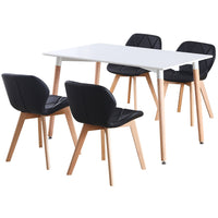 Thumbnail for 4 Seat Dining Table and Chair Scandi Rectangular Kitchen Nordic Dinner Set