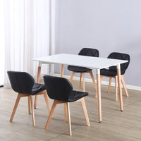 Thumbnail for 4 Seat Dining Table and Chair Scandi Rectangular Kitchen Nordic Dinner Set