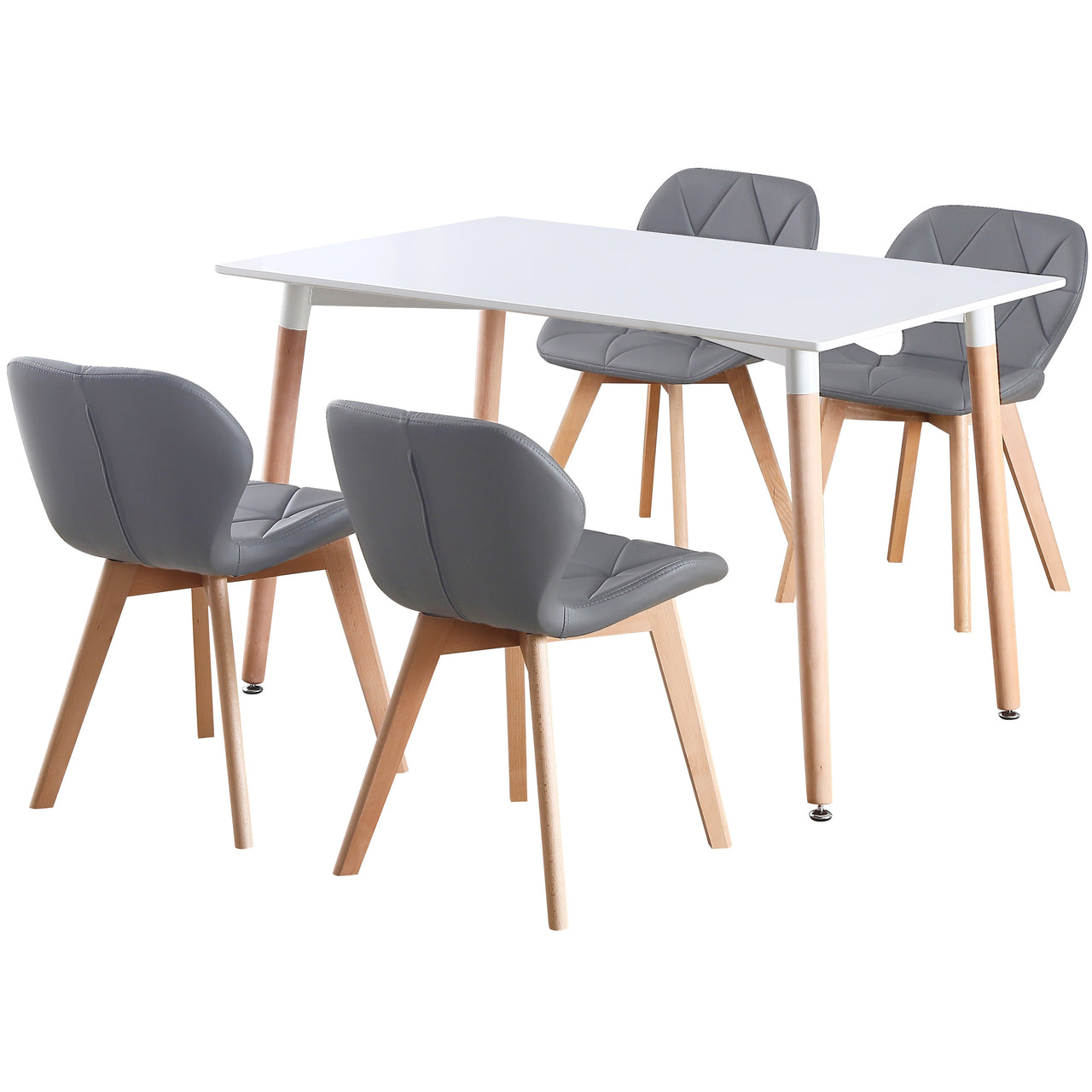 4 Seat Dining Table and Chair Scandi Rectangular Kitchen Nordic Dinner Set