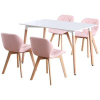 Thumbnail for 4 Seat Dining Table and Chair Scandi Rectangular Kitchen Nordic Dinner Set