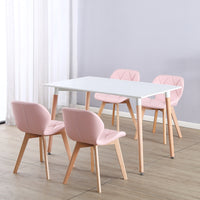 Thumbnail for 4 Seat Dining Table and Chair Scandi Rectangular Kitchen Nordic Dinner Set