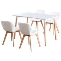 Thumbnail for 4 Seat Dining Table and Chair Scandi Rectangular Kitchen Nordic Dinner Set