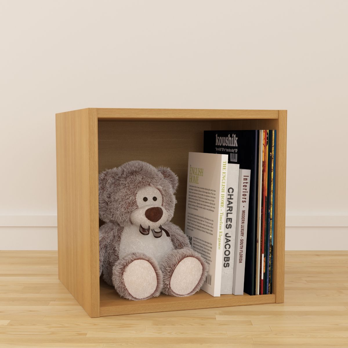 Oak Vinyl Record LP Cube Storage Box