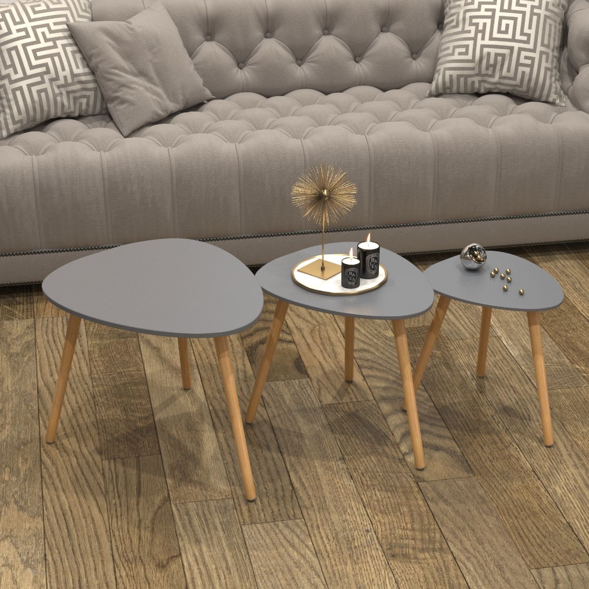 Set of 3 Scandinavian Style Tables