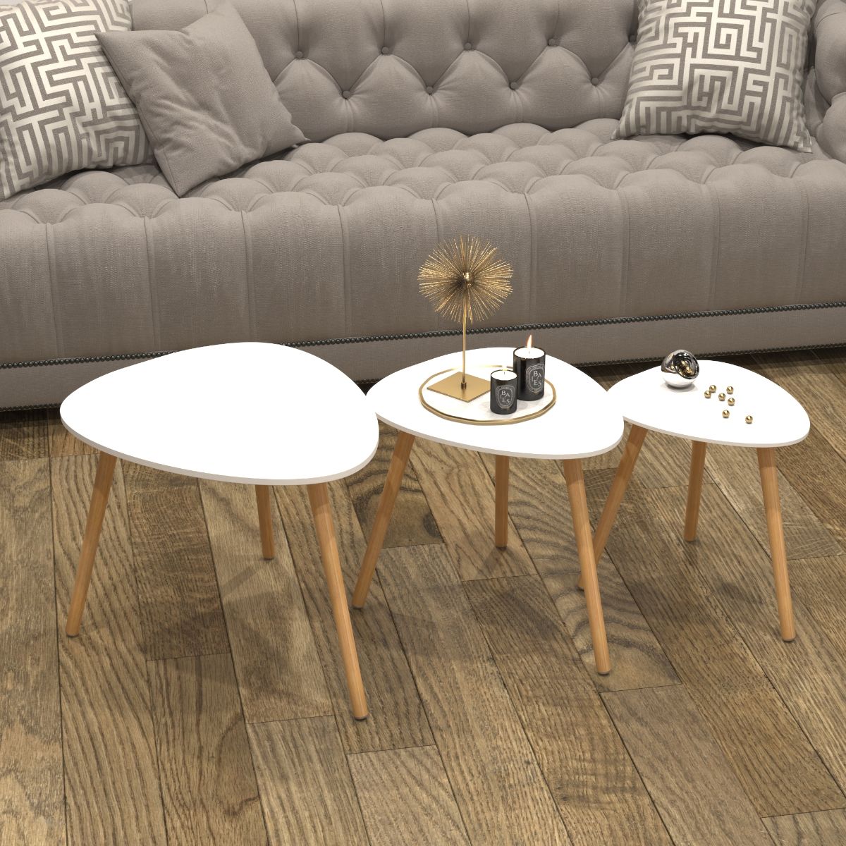 Set of 3 Scandinavian Style Tables