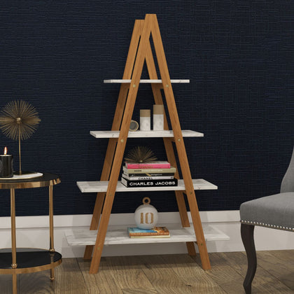 A-Frame Ladder Pyramid Bookcase Bookshelf Unit