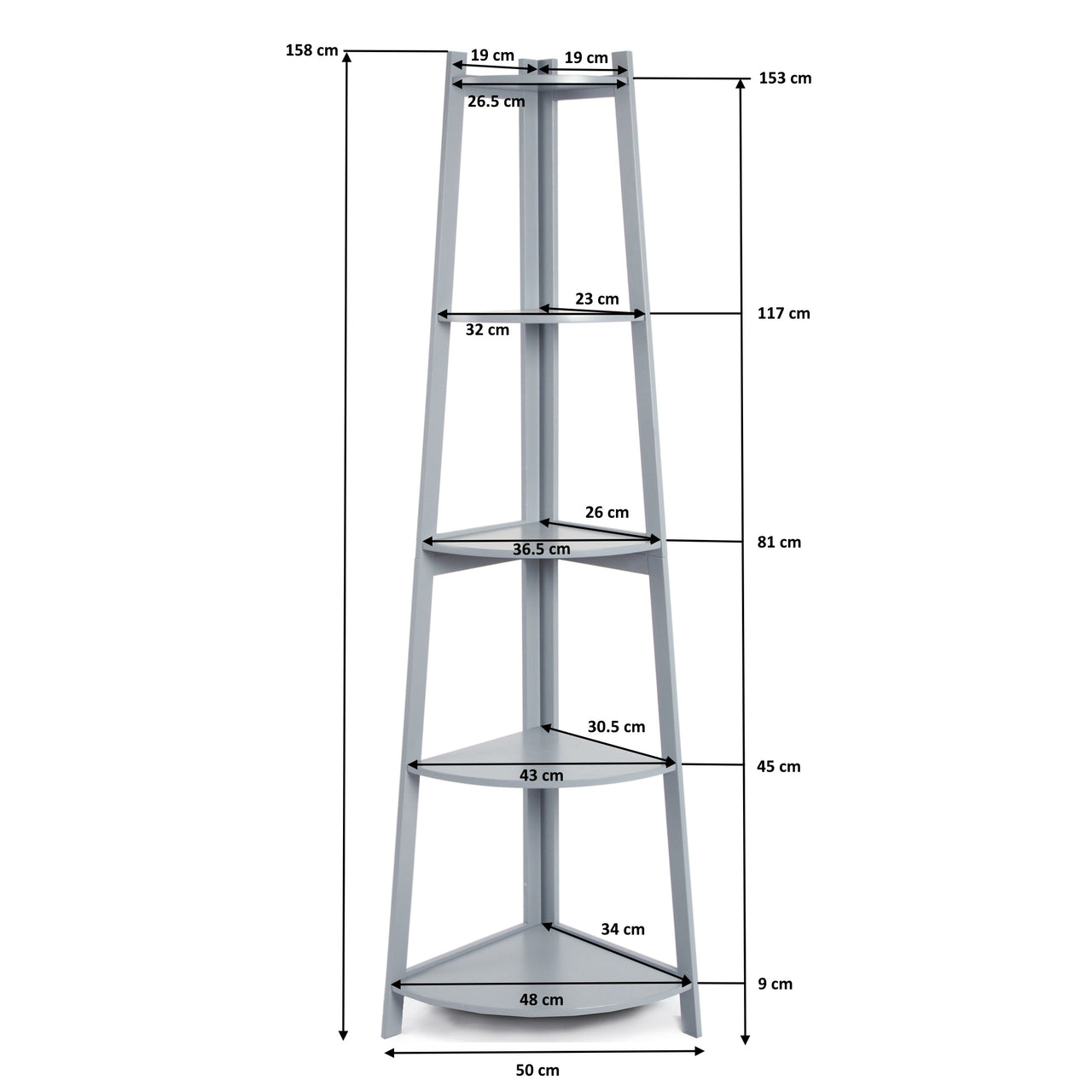 5 Tier Corner Ladder Shelving Unit