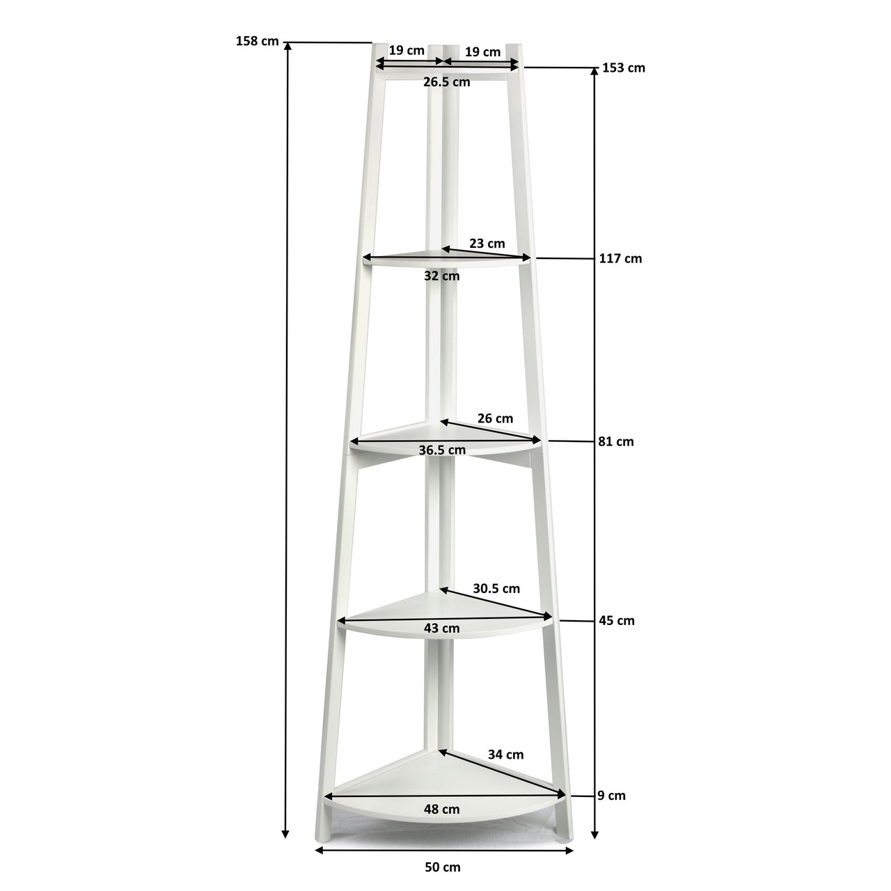 5 Tier Corner Ladder Shelving Unit