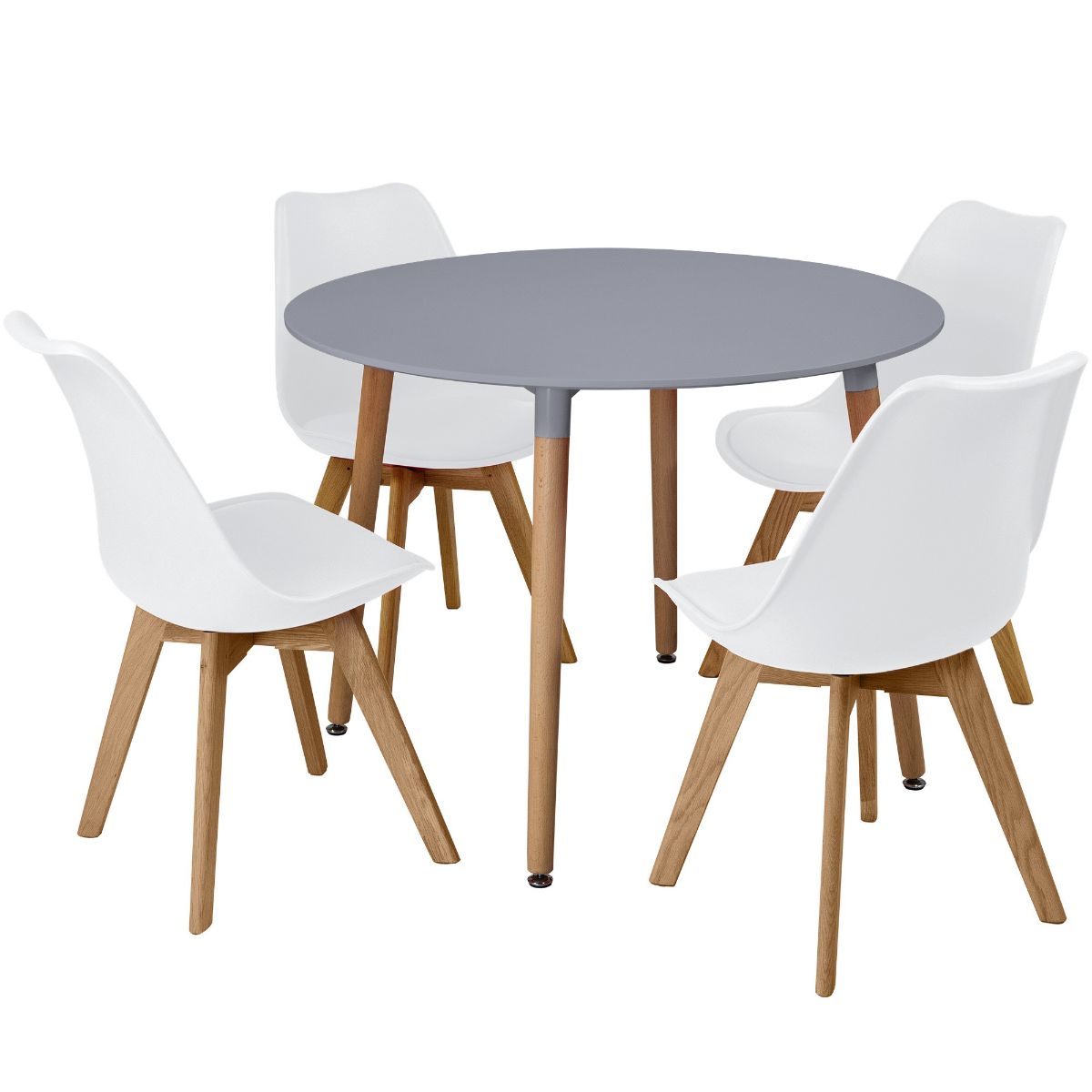 Circular Dinner Table Set with 4 Dining Chairs