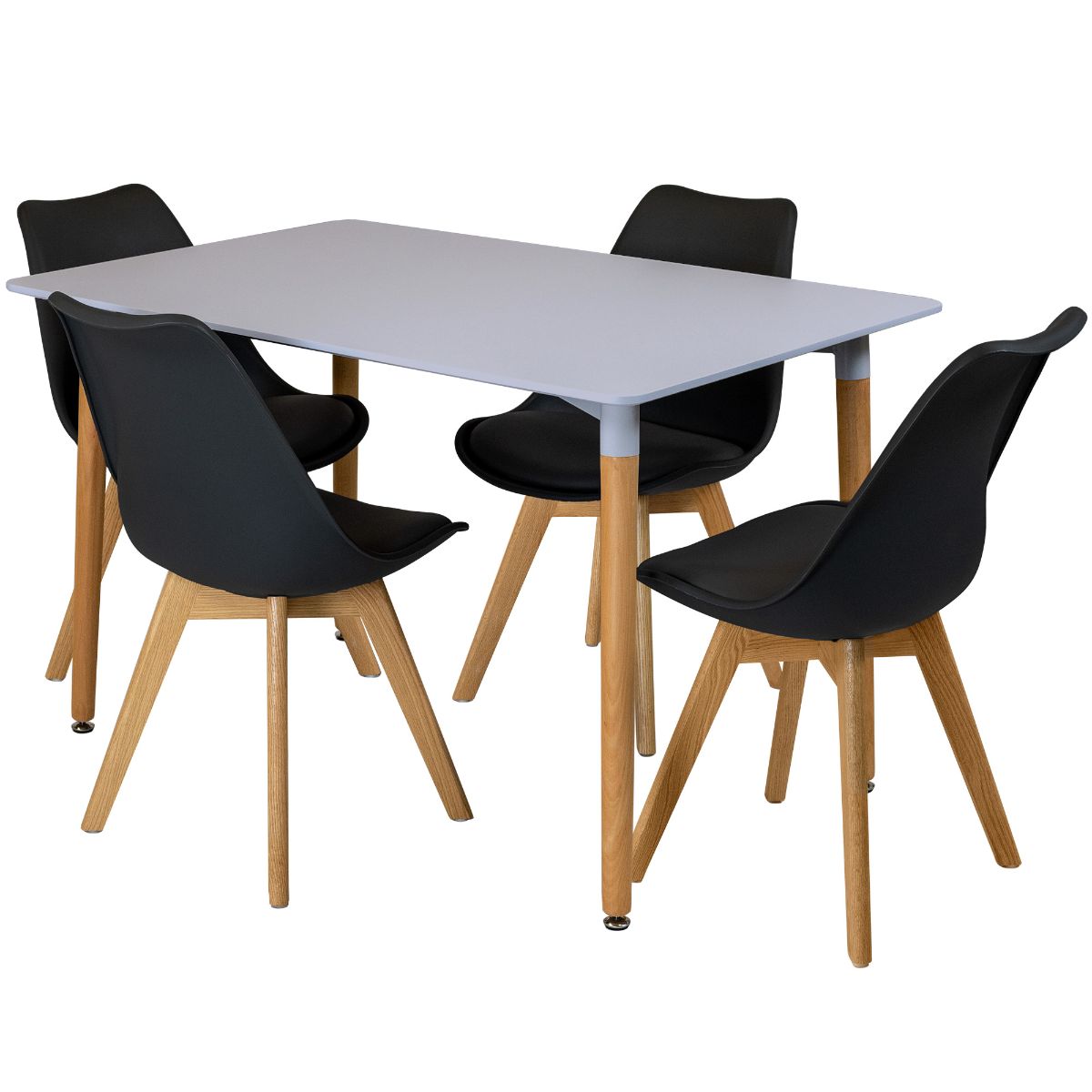 Rectangular Dinner Table Set with 4 Dining Chairs