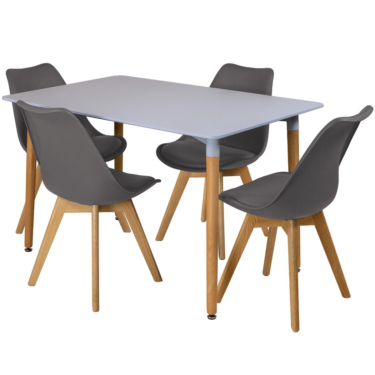 Rectangular Dinner Table Set with 4 Dining Chairs