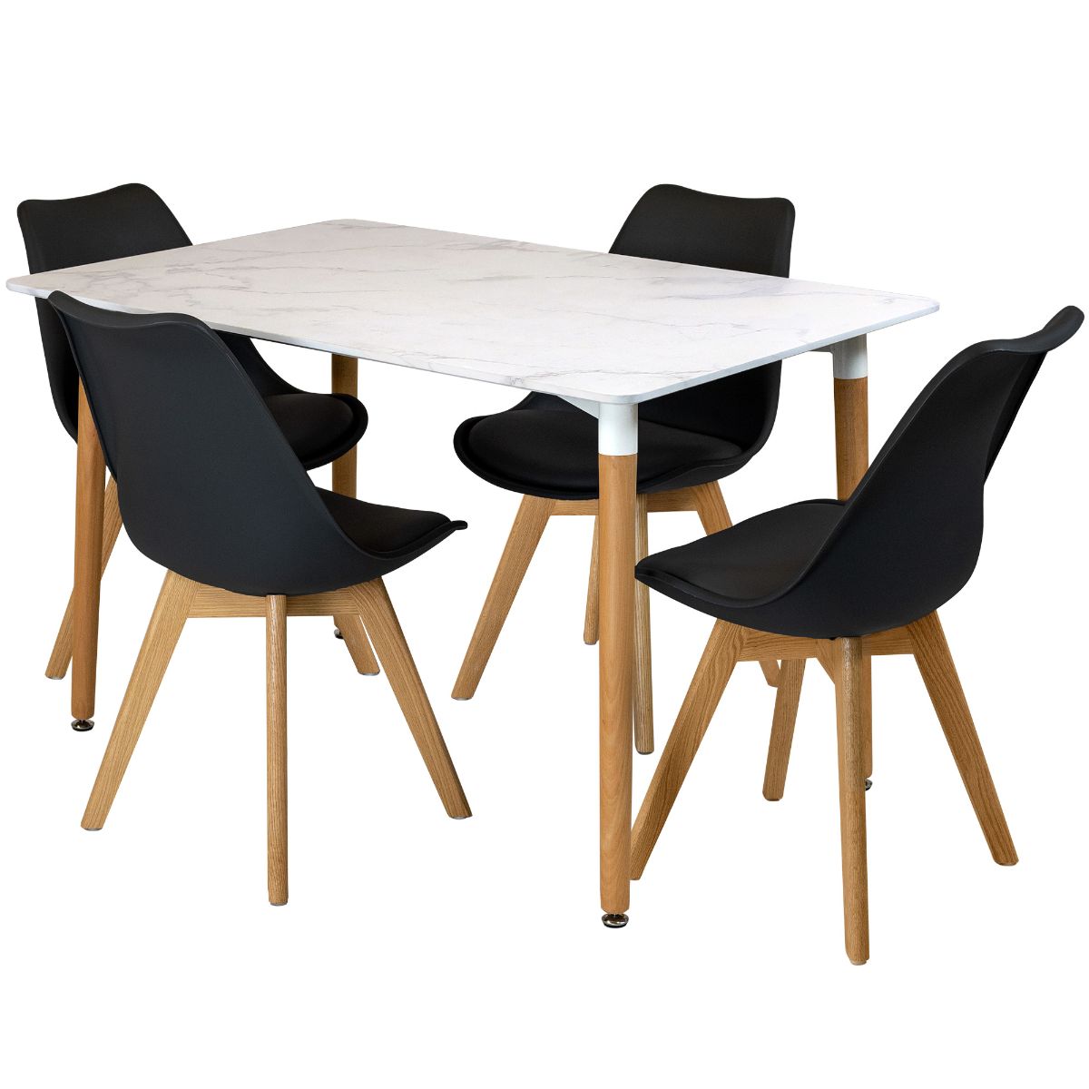 Rectangular Dinner Table Set with 4 Dining Chairs