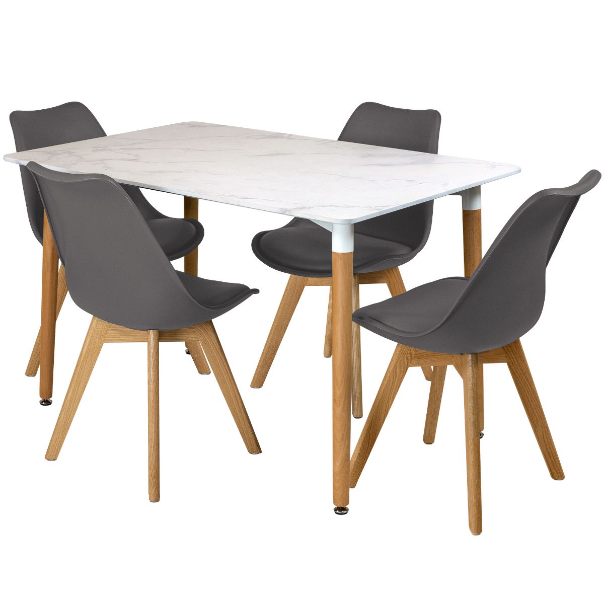 Rectangular Dinner Table Set with 4 Dining Chairs