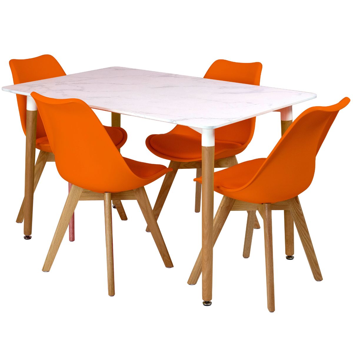 Rectangular Dinner Table Set with 4 Dining Chairs