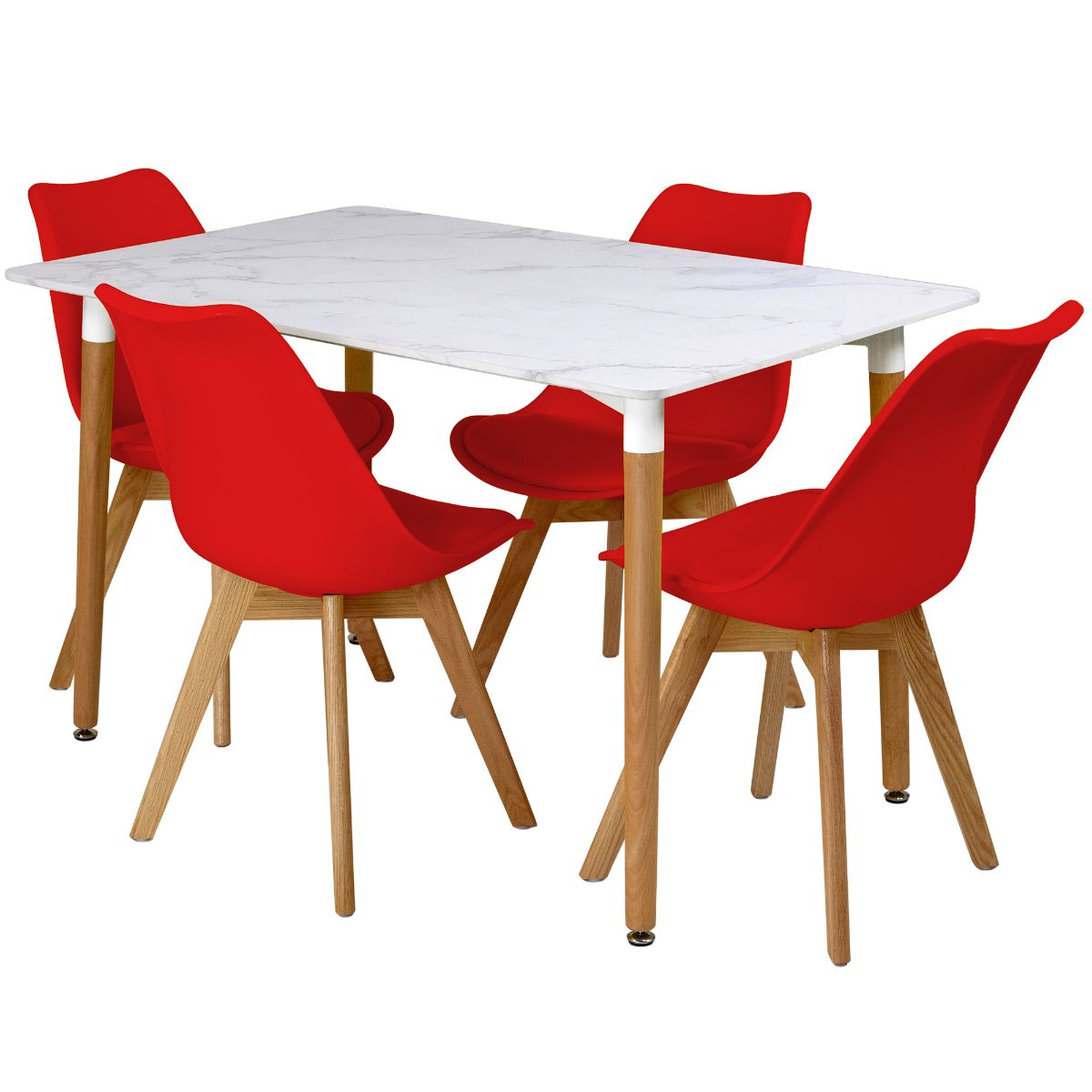 Rectangular Dinner Table Set with 4 Dining Chairs